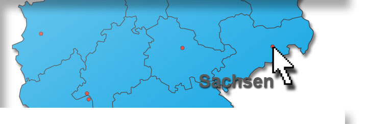 Kartenausschnitt von Sachsen
